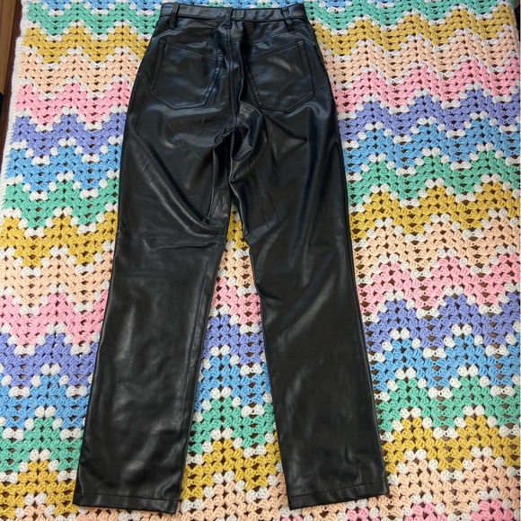 Abercrombie & Fitch The 90’s Straight Leg Ultra High Rise Faux-Leather Pants 27 - Picture 3 of 12